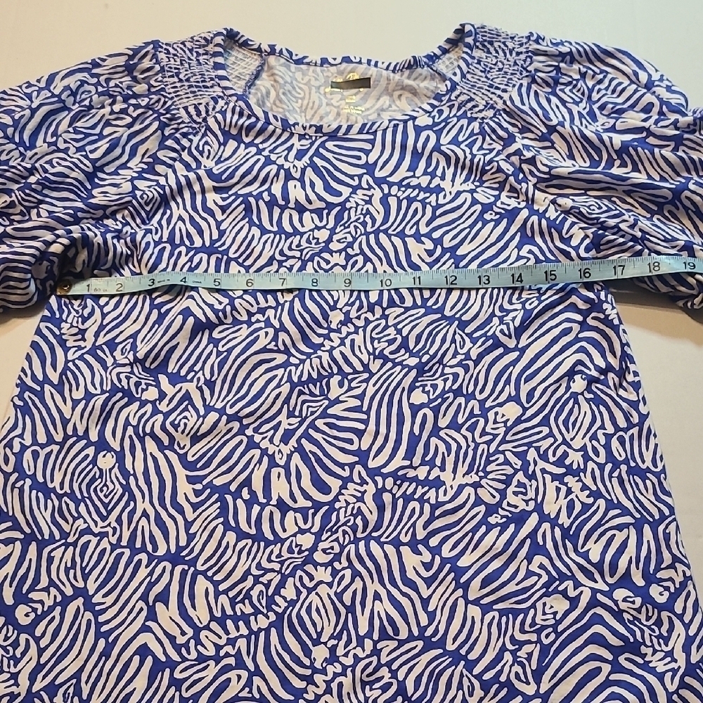 Lilly Pulitzer Rosen Tshirt Womens Dress Martinque Blue Zee Bee Print EUC Medium - Picture 7 of 10
